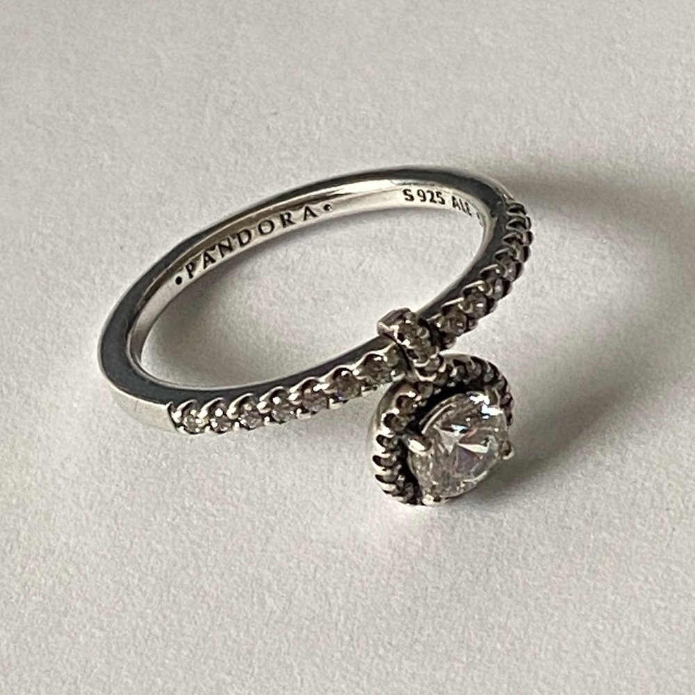 Pandora Round Dangle Sparkle Ring